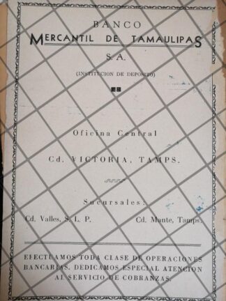 PUBLICIDAD ANTIGUA BANCO MERCANTIL DE MONTERREY 1940
