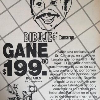 PUBLICIDAD RETRO CAMARGO ART STUDIOS 1974