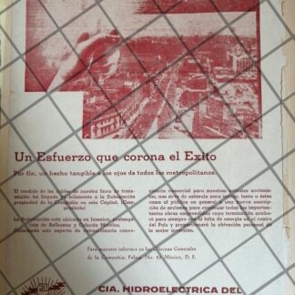 PUBLICIDAD ANTIGUA. CIA. HIDROELECTRICA AMACUZAC 1944 3