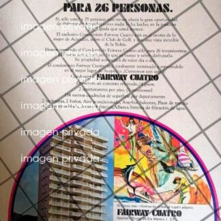 PUBLICIDAD RETRO. HOTEL FAIRWAY 4.  ACAPULCO 1970s