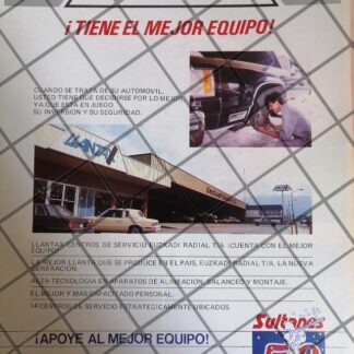 AFICHE RETRO LLANTAX FELICITA 50 AÑOS DE SULTANES 1989