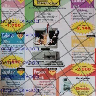 CARTEL PUBLICITARIO RETRO COMPUTADORAS PRINTAFORM 1992
