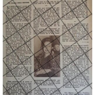 AFICHE RETRO. ESCRITORA. MAGDALENA MONDRAGON 1944
