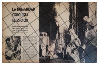 AFICHE RETRO YURI GAGARIN PRIMER HOMBRE EN EL ESPACIO 1961