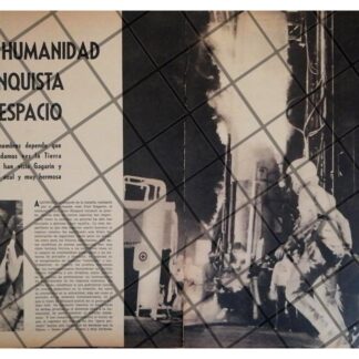 AFICHE RETRO YURI GAGARIN PRIMER HOMBRE EN EL ESPACIO 1961