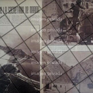 AFICHE RETRO CONTRUYEN EL PUERTO DE MANZANILLO 1944