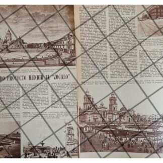 AFICHE RETRO. EL PROYECTO DE HUNDIR EL ZOCALO DEL D.F 1969