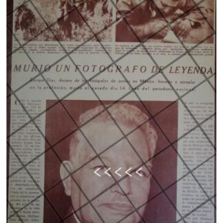 AFICHE RETRO MUERE EL FOTOGRAFO ENRIQUE DIAZ 1961