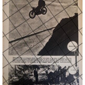 AFICHE RETRO MUERTE DEL MOTOCICLISTA JOHN SCHAPIRA 1937