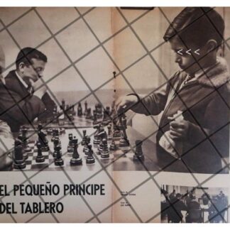 AFICHE RETRO NIÑO GENIO DEL AJEDREZ HENRIQUE MECKING 1963