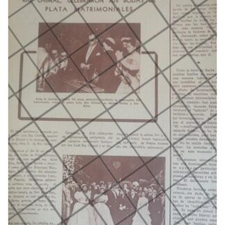 AFICHE RETRO BODAS DE PLATA. LUIS RIO CHIMAL 1952