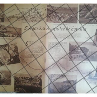 AFICHE RETRO. PLAYA DE S`AGARO, CATALUÑA 1951