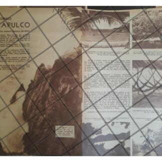 AFICHE RETRO ACAPULCO, LA QUEBRADA Y SUS LUGARES 1949