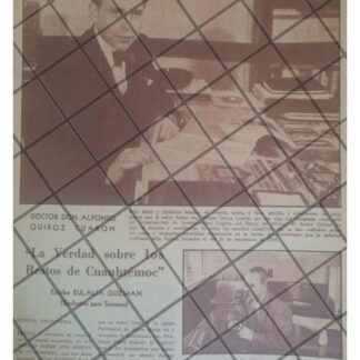 AFICHE RETRO. QUIROZ CUARON Y LOS RESTOS DE CUAUHTEMOC