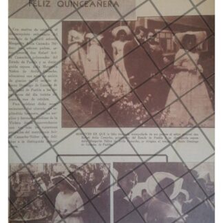 AFICHE RETRO QUINCEAÑERA MARGARITA AVILA CAMACHO NUÑEZ