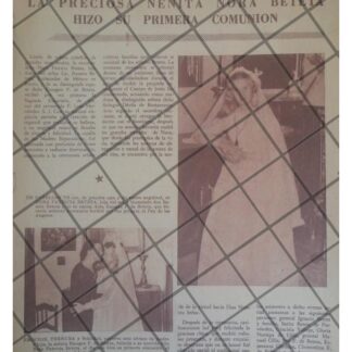 AFICHE RETRO 1RA COMUNION NORA PATRICIA BETETA 1953