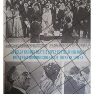 AFICHE RETRO BODA. CARMEN LOPEZ PORTILLO ROMANO 1979