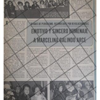 AFICHE RETRO HOMENAJE A MARCELINA GALINDO ARCE 1979