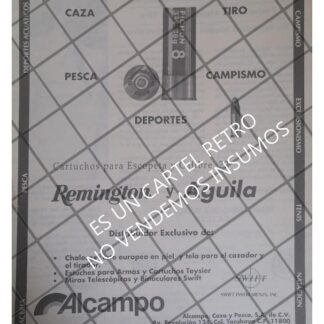 AFICHE PUBLICITARIO RETRO TIENDA DE ARMAS ALCAMPO 1982