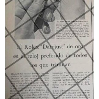 CARTEL PUBLICITARIO ANTIGUO RELOJES ROLEX OYSTER 1954