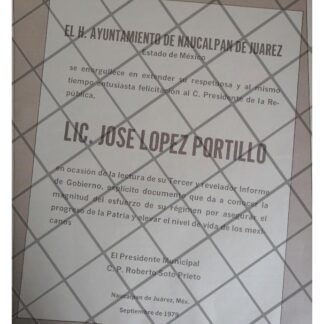 AFICHE POLITICO RETRO NAUCALPAN FELICITA LOPEZ PORTILLO 79
