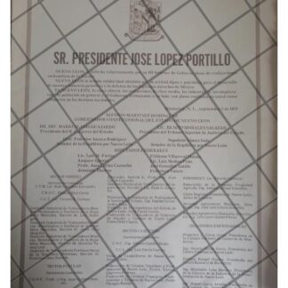 AFICHE POLITICO RETRO NUEVO LEON FELICITA LOPEZ PORTILLO