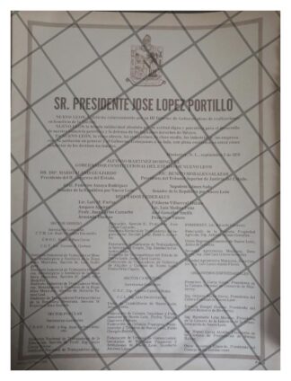 AFICHE POLITICO RETRO NUEVO LEON FELICITA LOPEZ PORTILLO