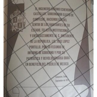 AFICHE POLITICO RETRO CAMPECHE FELICITA A LOPEZ PORTILLO 79