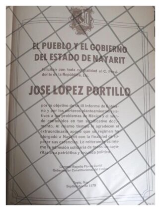 AFICHE POLITICO RETRO NAYARIT FELICITA A LOPEZ PORTILLO 1979