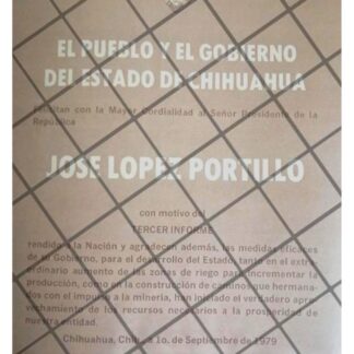 AFICHE POLITICO RETRO CHIHUAHUA FELICITA LOPEZ PORTILLO 79