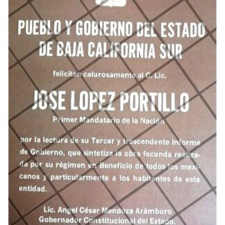 AFICHE RETRO BAJA CALIFORNIA SUR FELICITA LOPEZ PORTILLO