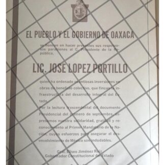 AFICHE POLITICO RETRO OAXACA FELICITA LOPEZ PORTILLO 1979