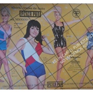 CARTEL PUBLICITARIO TRAJES DE BAÑO PETER PAN 1960s