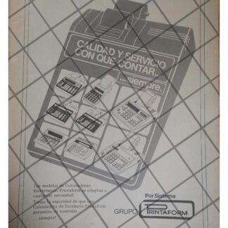 CARTEL PUBLICITARIO RETRO CALCULADORAS PRINTAFORM 1979