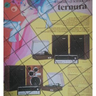 CARTEL PUBLICITARIO RETRO EQUIPOS DE AUDIO GRADIENTE 78