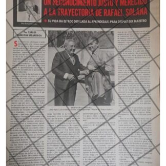 AFICHE RETRO. PREMIO DE PERIODISMO A RAFAEL SOLANA 1979