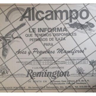 AFICHE PUBLICITARIO RETRO TIENDA DE ARMAS ALCAMPO 1982 /3
