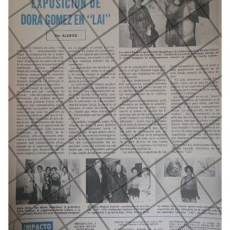 AFICHE RETRO LA PINTORA DORA GOMEZ, GALERIA LAI. 1977