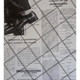 CARTEL PUBLICITARIO RETRO. ZAPATOS JOHNSON 1957