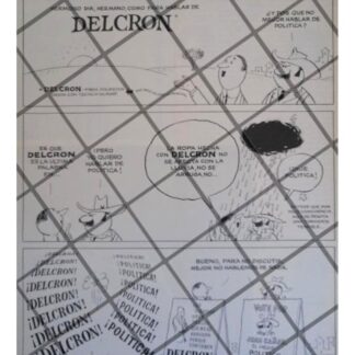 CARTEL RETRO TELAS DELCRON DIBUJOS:  ABEL QUEZADA /5