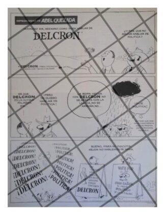 CARTEL RETRO TELAS DELCRON DIBUJOS:  ABEL QUEZADA /5