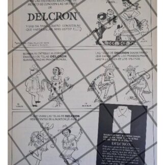 CARTEL RETRO TELAS DELCRON DIBUJOS:  ABEL QUEZADA /3