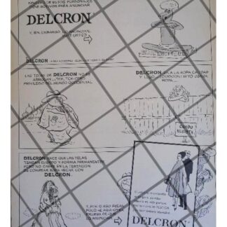 CARTEL RETRO TELAS DELCRON DIBUJOS ABEL QUEZADA /2