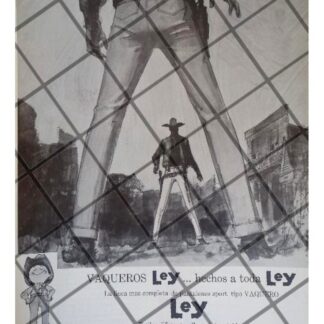 CARTEL PUBLICITARIO RETRO PANTALONES VAQUEROS LEY 1967