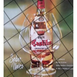 CARTEL PUBLICITARIO RETRO RON CASTILLO 1964 /13 VINOS