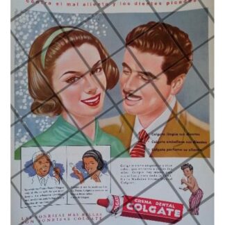 AFICHE PUBLICITARIO RETRO CREMA DENTAL COLGATE 1959 /7