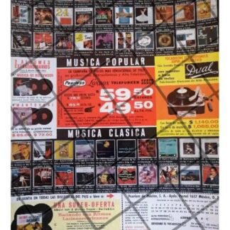 CARTEL PUBLICITARIO RETRO DISCOS PEERLESS 1962 /6