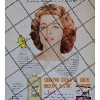 AFICHE PUBLICITARIO RETRO SHAMPOO RICHARD HUDNUT 1961