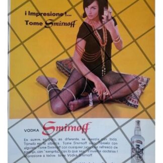 CARTEL PUBLICITARIO RETRO VODKA SMIRNOFF 1965 -655