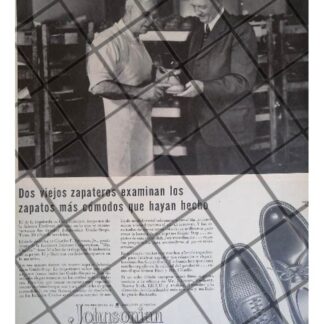 CARTEL VINTAGE CHARLES F. JOHNSON Y ZAPATOS JOHNSONIAN